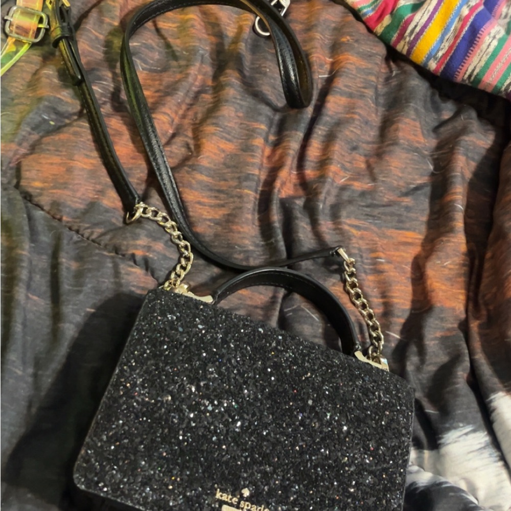 Kate Spade Glittery Black Crossbody Bag
